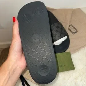 Gucci | Shoes | Mens Gucci Black Sandals With Monogram 